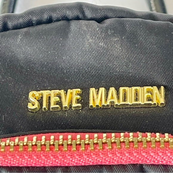 Steve Madden Multi Bloey Zip Closure Black Mini Backpack Crossbody Bag Purse - Picture 5 of 9